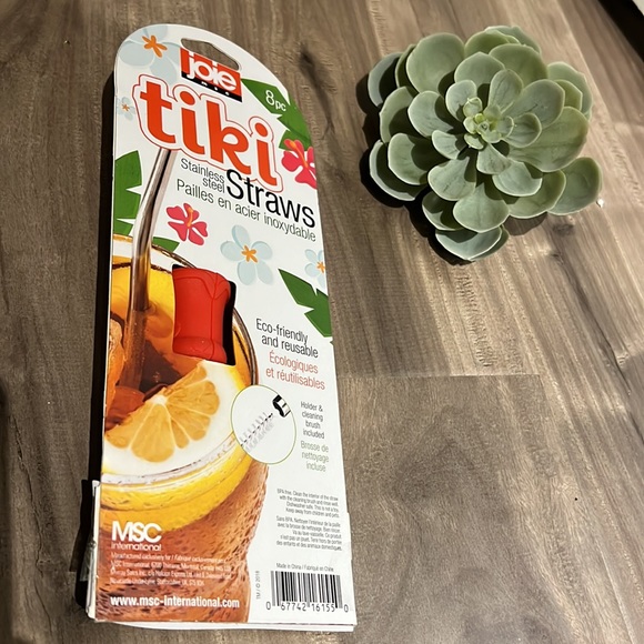 🎁4/$25 - 🆕 JOIE 8-piece Stainless Tiki Straws - Picture 2 of 3